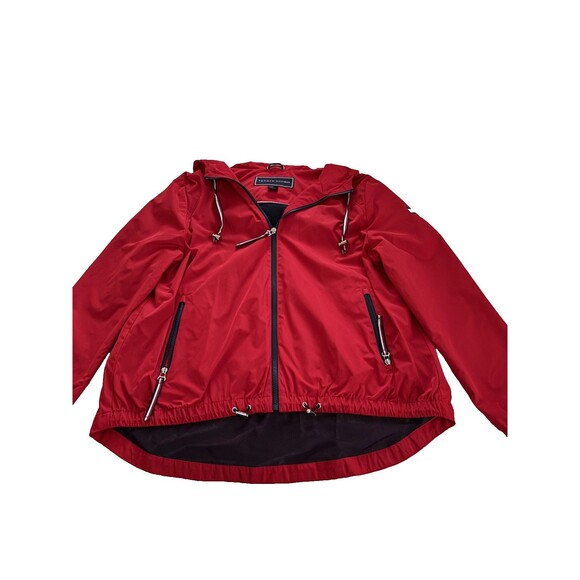 Tommy Hilfiger Nice Red Women’s Jacket Long Sleeve Sport Windbreaker , Size XL - Picture 2 of 7